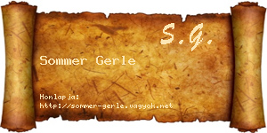 Sommer Gerle névjegykártya